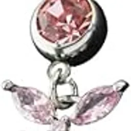 kacheeg Zircon Butterfly Belly Button Ring | Stainless Steel Rod with Dangling Dragonfly Body Piercing Jewelry-picture-39