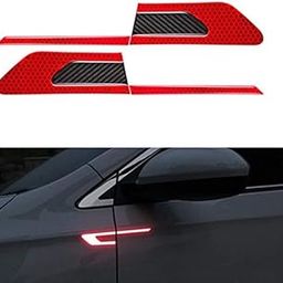 Obvie Cars High Intensity Reflective Stickers Car Side Marker Bumper Fender Safety Warning Sticker Universal Strong Reflective Warning Scratches Protector Stickers for Car Night Visibility (Red)-picture-9