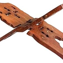 Wooden Book Stand, Handcrafted Reading Rest with Star Design, Foldable Book Holder, Brown 12 INCH-image-62