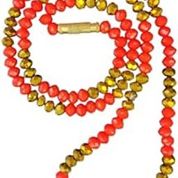 Traditional Crystal Moti Mala Stone Beads Girls and Women Size 18 inch JRG1N (Yellow)-image-27