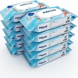 MOCCO NATURALLY FRESH Baby Wipes without Lid | 72 Aloe Vera Enriched Wipes | 140mm x 200mm Soft and Gentle | Skin-Friendly Fresh and Hygienic | Ideal for Babies Travel and Everyday Use (Pack of 10)-image-28