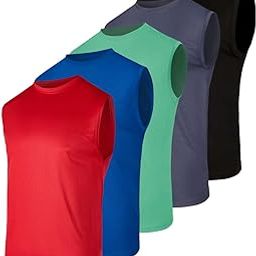 5 Pack: Men's Mesh Active Athletic Tech Tank Top - Workout & Training Activewear (Available in Big & Tall)-image-4