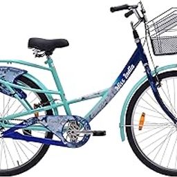 Hero Emerald 26T Bicycle For Girls/Womens With Front Basket And Inbuilt Carrier | Road Bike | Rigid Fork | 18 Inch Frame | Single Speed (Turquoise Blue)-83