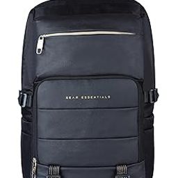 Gear Double Decker 31L Large Water Resistant Faux Leather Anti-Theft Laptop Backpack/Office Bag For Men/Women (Black)-21