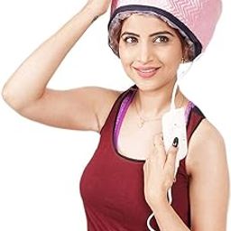 SHUANGYOU Hair Care Thermal Head Spa Cap Treatment with Beauty Steamer Nourishing Heating Cap for Women - Pink-image-74