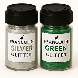 Francolin Glitter | Silver & Green | Resin Art | Glitter – Shimmer for Epoxy, Tumblers, Slime & Nail Art – Cosmetic Grade – 75g*2-image-74