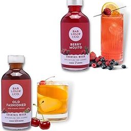Bab Louie & Co. Cocktail Mixer Combo Old Fashioned & Berry Mojito, 100% Natural, Cocktail Mixer Combo, Cocktail and Mocktail Syrup, Cocktail mixer for Vodka, Gin, Whiskey (Pack of 2)-image-40