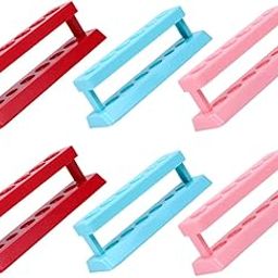 6pcs Test Tube Rack Laboratory Supplies Tube Holder Test Tube Shelf Laboratory Tube Shelf School Teaching Plastic Tube Rack Laboratory Test Tube Stands-17