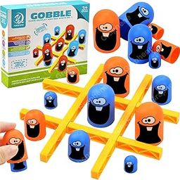 GRAPHENE Tic Tac Toe Board Game Strategy Board Games Brain Development Gobble Stack Mind Challenging Game Tic Tac Toe Games for Adults Kids Girls Boys (Multicolor)-3