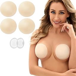 Miramar Women Silicone Nipple Covers 2 Pairs Breast Pasties Reusable Adhesive Invisible Silicone Cover for Backless Dress-image-46