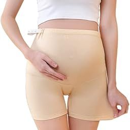 Women's Seamless Premium Maternity Shapewear for Dresses Pregnancy Shorts Panties High Waist Mid-Thigh Pettipant Underwear Prevent Chaffing Soft Adominal for Belly Support Beige-picture-39