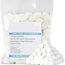 SYMKARD-Pure Cotton Balls, 100 Count, White, Soft and Absorbent for Skincare and Baby Care, (PACK OF 3)-image-74