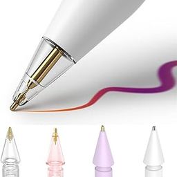 KWSLIN 4 Pack Replacement Pencil Tip Compatible with Apple Pencil 1st/2nd Gen, Wear-Resistant Fine Point Precise Control and No Wear Out 0.78mm Longer Tip for iPad Pencil, B Style, 4 Color-32