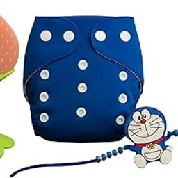 Kritiu Reusable Baby Cloth Diapers (0-3 Years) Pack of 3 with 1 Stand Teether And 1 Rakhi | Leak-Proof & Adjustable | Washable Up to 300 Times | Waterproof, BPA-Free, Eco-Friendly, Anti Bacterial, Rashes Free Diapers for Babies & Toddlers (3-17 kg) Rakshabandhan Kids, Best Rakhi For little Brother (Blue-Peach-Blue)-image-46