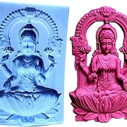 AGN Devi laxmi ma jagdambe Goddess Idol Sculpture Temple Silicone Mold Flexible and Reusable Silicone Mould (Grey)-picture-24