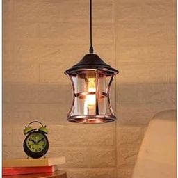 GMART India Decorative Metal & Glass Hanging Lamp/Pendant Lamp/Ceiling Light for Decor Home/Living Room/Bedroom/Office/Dining/Cafe/Restaurants, Hut Design, Copper Antique & Luster Glass-image-36