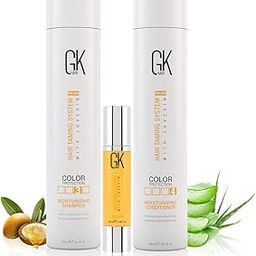 GK Hair Global Keratin Moisturizing Shampoo And Conditioner 300ml With Argan Oil Serum 50ml For Color Protection Dry Frizzy Damage Hair Repair - Sulfate And Paraben Free-17