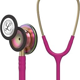 3M Littmann Classic III Monitoring Stethoscope, Rainbow-Finish, Raspberry Tube, 27 inch, 5806-27