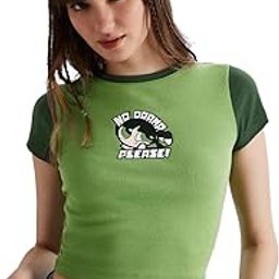 Official Powerpuff Girls: No Drama Womens and Girls Regular fit Graphic Printed Half Sleeve Cotton Multicolored Women Cropped Tops-picture-13