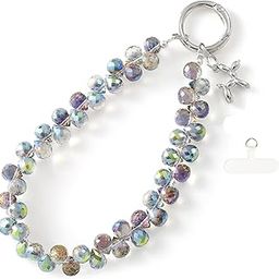 KHOLAD Crystal Phone Wrist Strap Phone Charm Chain Keychain Beaded Cellphone Lanyard with Tether Tab Hands-Free Wristlet Bracelet Wrist Grip Strap for Women-image-74