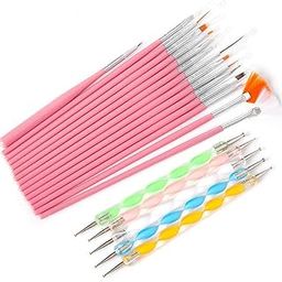 Rubyface 20 pcs Nail Art Brushes, Nail Art Design Painting and Drawing UV Polish Brush Tool Kit, 15 pcs Nail Art Brushes Kit with 5 pcs Nail Dotting Pens, Multicolored-image-34