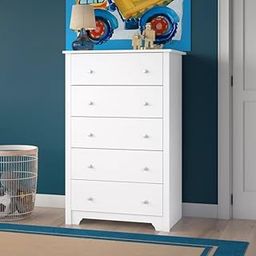 Chestify Furniture 5-Drawers Solid MDF Wood Chest of Drawers Sideboard Cabinet for Stylish Living Rooms and Bedrooms. Ideal Home Storage Solution & Decor Accent (Albert, White)-picture-8