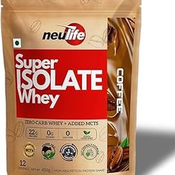 Neulife SUPER ISOLATE Whey | Next-Gen Whey Isolate Protein Powder for Biohackers with Ketofuel MCTs for Protein Sparing and Maximum Absorption– 450g (Coffee)-image-53