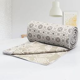 Cotton 144 TC Lace Bordered Reversible Dohar, Single, Beige-image-73