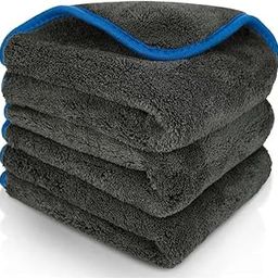 Auto Hub Microfiber Car Cleaning Cloth - Soft 800 GSM (60x40 cm) Microfiber Cloth for Car and Bike - Scratchless Drying and Detailing 60x40 cm, Pack of 3, Grey-7