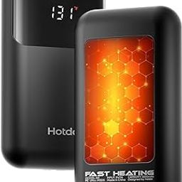 Hand Warmers Rechargeable 2-Pack, 6400mAh Electric Hand Warmers with LED Battery and Temperature Display, 4 Heating Levels Portable Pocket Heater for Men, Women, Hunting Black-image-62