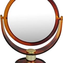 Professional Round Double Sided Magnifying Large Makeup Mirror, Standing Vanity Dressing Mirror for Makeup with Stand Shell (5 INCH)-picture-54