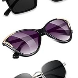 MC stan Shades Unisex set of 3 MC stan goggles rectangle sun glasses MC stan shades Retro Vintage Narrow Women::white black glasses white google for women offer pack of 3 goggles for women 27-picture-18