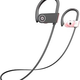 Otium Bluetooth Headphones, Wireless Headphones IPX7 Waterproof Sports Earbuds 15H Playtime with Mic HD Stereo Sound Sweatproof in-Ear Earphoones Noise Cancelling Headsets Gym Running Workout Pink-image-45