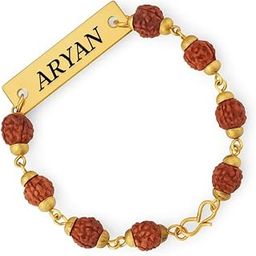 Rudraksh Rakhi with Personalised Name, Traditional Raksha Bandhan Gift(1pcs)-1