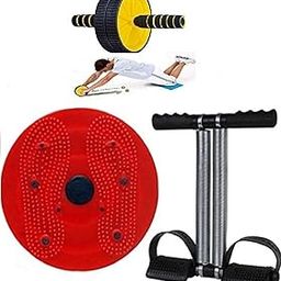 Ab Exerciser,Gym - Multipurpose Fitness Equipment for Men and Women Double Spring Tummy Trimmer, Tummy Twister and Ab Roller Combo-20