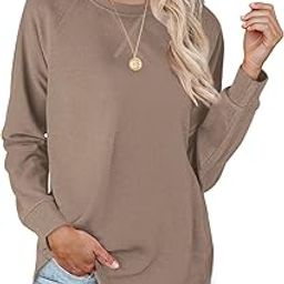 Womens Sweatshirts Crewneck Loose Fitting Tops For Women Long Sleeve Shirts Pullover-image-65