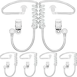 8 Pieces Ear Piece Toys Security Headset Earpiece Agent Earpiece Costume Prop Earpiece Headphones, Snap Replacement Acoustic Tube for 2-Way Radio Audio Headsets-30