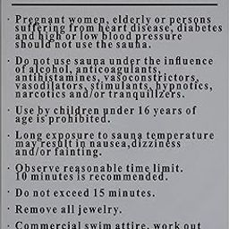 Sauna Rules Sign (White, Rust Free Aluminium 8.5x11)-image-31
