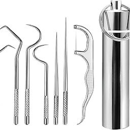 Drumstone (𝟓+𝟓 YEARS WARRANTY) 7-in-1 Stainless Steel Dental Tools Kit Professional Teeth Cleaning & Tartar Removal Set, Oral Hygiene Toothpicks & Plaque Remover for Personal Dental Care-image-93