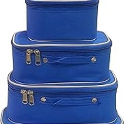Luces 5 Pc Cosmetic Bag Set, Purse Size Makeup Bag for Women, Toiletry Travel Bag Makeup Organizer Cosmetic Bag Washable Waterproof for Girls Women Gifting (Royal Blue)-image-75