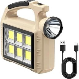 Jumix High Lumens ABS Plastic Body USB Rechargeable Solar Powered COB Camping Portable Lamp LED Torches Work Light Tactical Flashlight-32