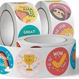 2HEET 500PCS Motivational Reward Stickers Roll 1-Inch Colorful Cartoon Design Stickers for Kids – Teacher & Parent Incentives for Classroom, Homework & Behavior Encouragement-picture-17