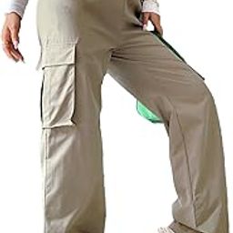Women's & Girls' Solid High Waist with Pockets Cargo Pants Trouser for Women | Track Pant for Women | Cargo Style Trouser Track Pants for Women-image-39