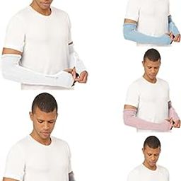 Unisex Breatheable Bamboo Cotton Antibacterial Arm Sleeves with in Built Glove (Pack 5)-image-56