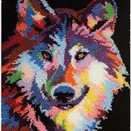 FABLOFT® Bird Craft Set Sewing Craft Kit Carpet Latch Hooking Kits for Beginners Wolf-picture-2