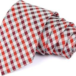 The Harlequin Red Colored Microfiber Necktie For Men-picture-49