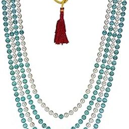 Premium MONALISA Pearl Necklace groom Moti Mala For Men Sherwani Traditional Gold Plated Design for Marriage Indian Wedding (Dulhe ki mala)-image-24