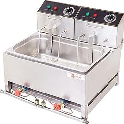 Kiran Enterprise Stainless Steel Electric & Gas 16 Liter Deep Fryer For Bulk Frying for Restaurant and Kitchen and commercial Use-picture-25