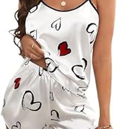 Women's Printed Babydoll Nightwear Set, Sleeveless Cami Top with Shorts, Cream Colour-image-20