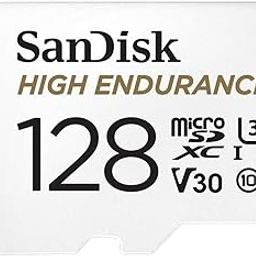 SanDisk 128GB High Endurance Video MicroSDXC Card with Adapter for Dash Cam and Home Monitoring Surveillance Systems - C10, U3, V30, 4K UHD, Micro SD Card - SDSQQNR-128G-GN6IA-20